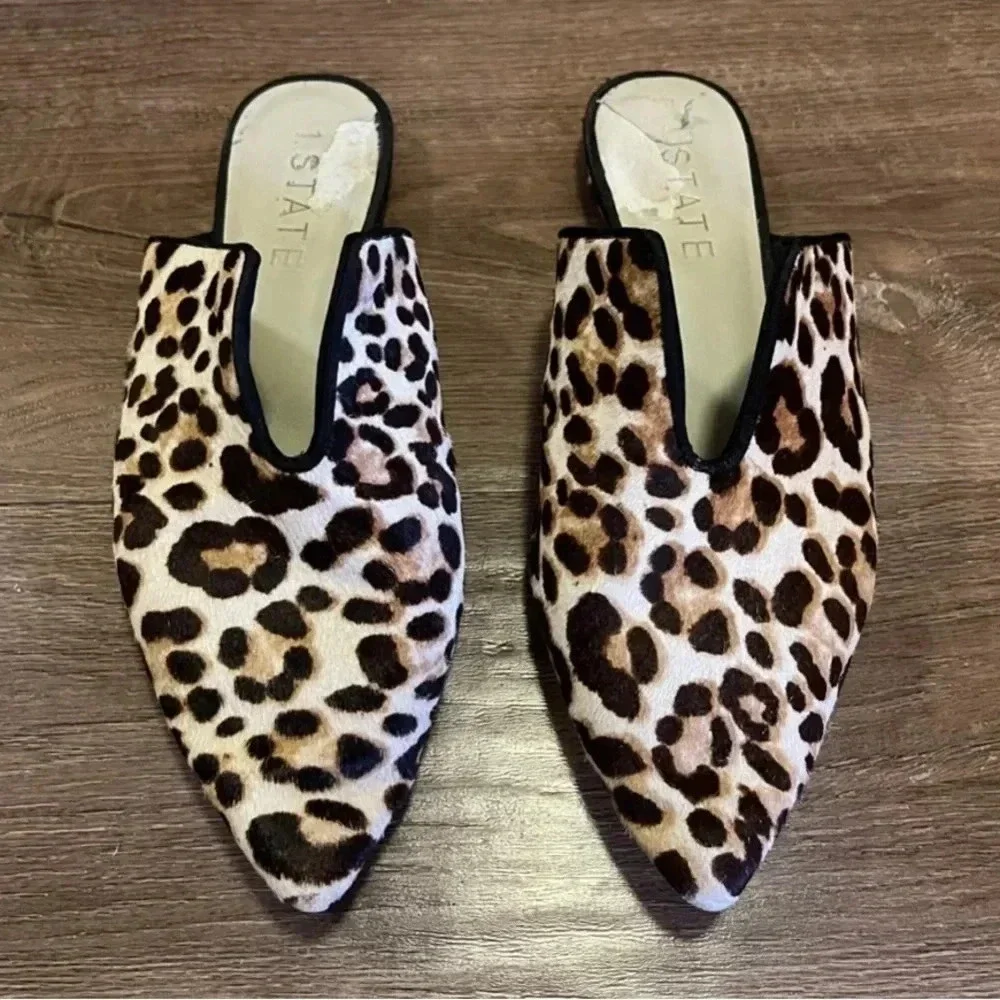 1. State fur animal print slides mules trend coastal western
